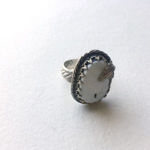 ☆ White Buffalo Turquoise Sterling Ring